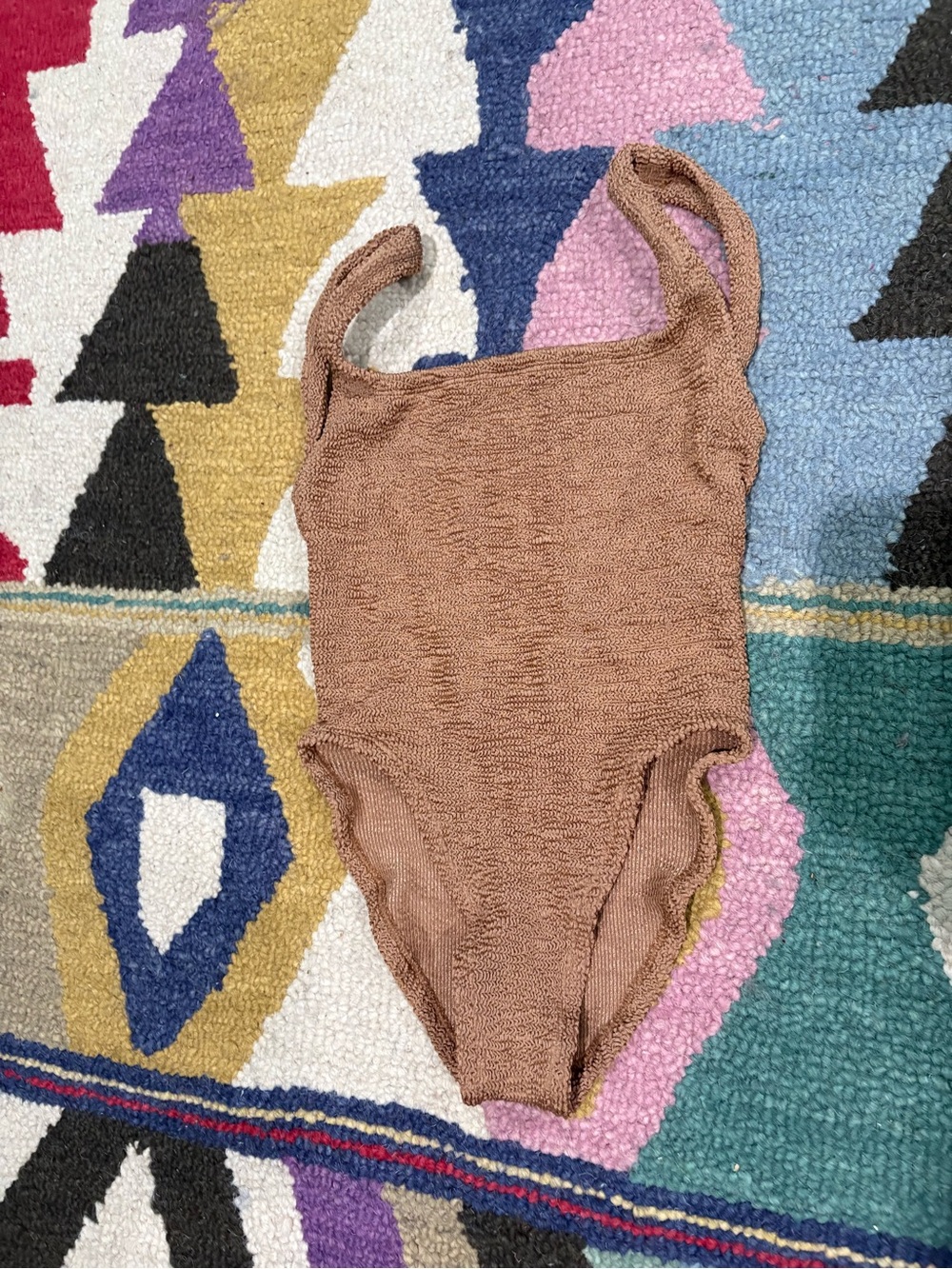 Hunza G Textured One-Piece Swimsuit in Brown